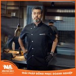 Áo bếp ngắn tay cao cấp màu trắng chất liệu thoáng khí