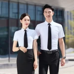 Đồng phục công sở áo sơ mi trắng quần tây đen NAMA100