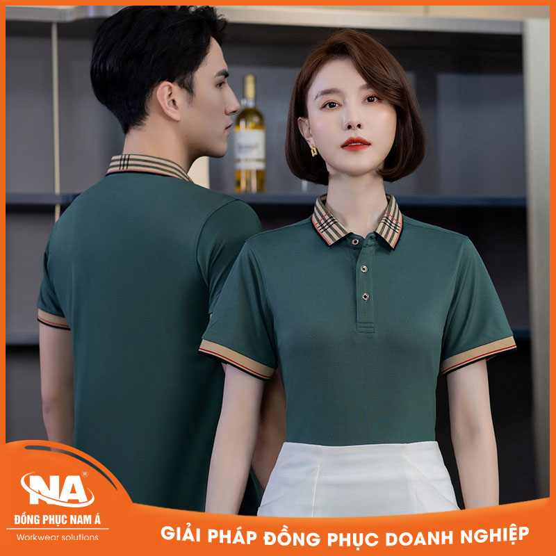 Áo thun đồng phục polo cổ sọc NAMA018