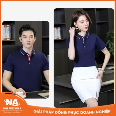 Áo thun đồng phục polo xanh đen NAMA021