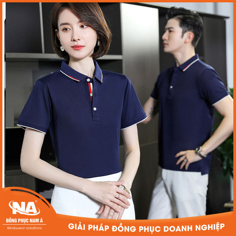 Áo thun đồng phục polo xanh đen NAMA021