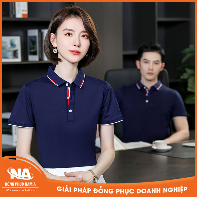 Áo thun đồng phục polo xanh đen NAMA021