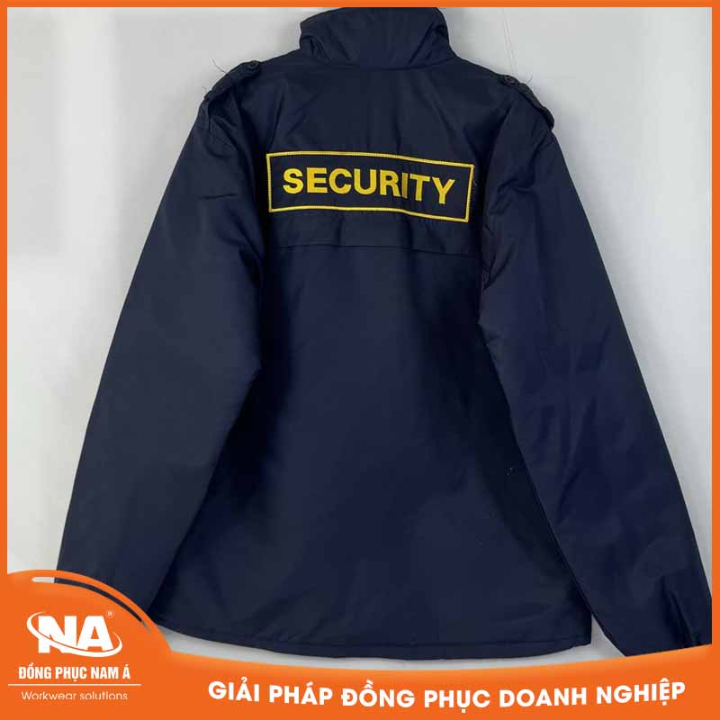 Áo khoác bảo vệ chần bông thêu chữ Security
