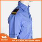 Đồng phục bảo vệ màu xanh ngắn tay may sẵn