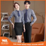 Áo sơ mi nam nữ công sở màu xám NAMA201