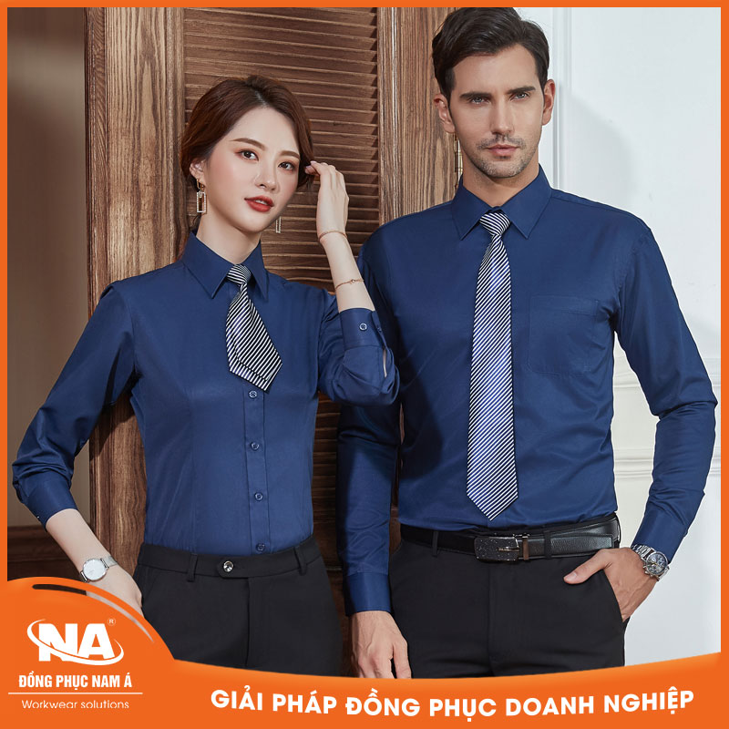 Đồng phục áo sơ mi công sở màu xanh than NAMA207