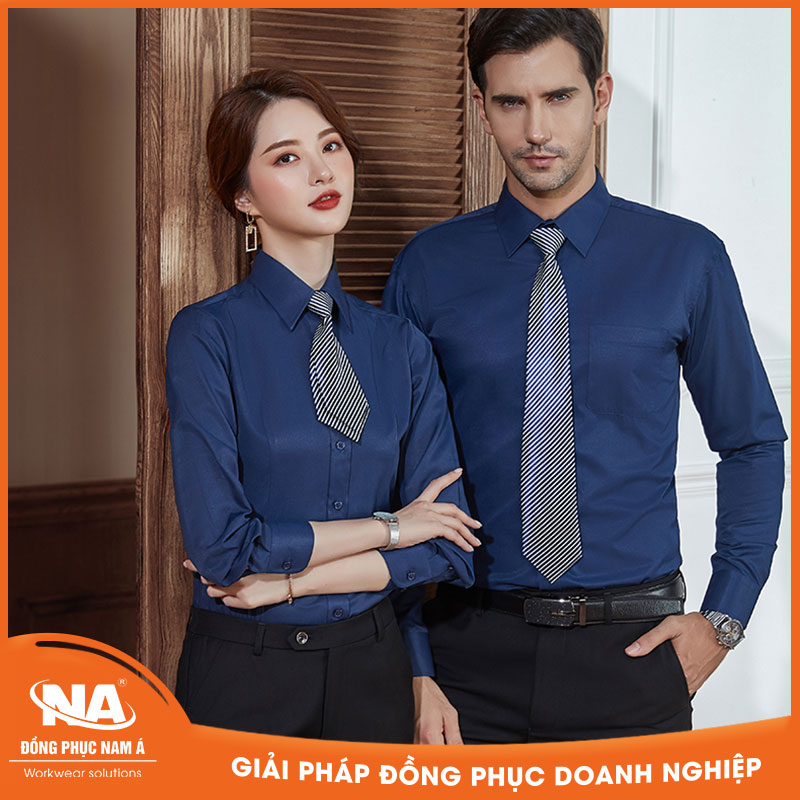 Đồng phục áo sơ mi công sở màu xanh than NAMA207