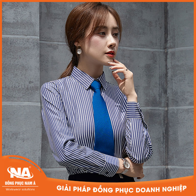 Đồng phục áo sơ mi công sở sọc dài tay NAMA205