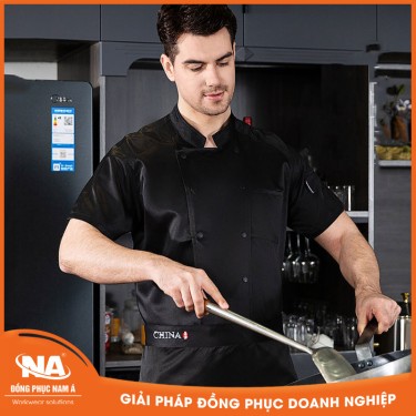 Áo bếp nam tay ngắn đồng phục nhà hàng NAMA401