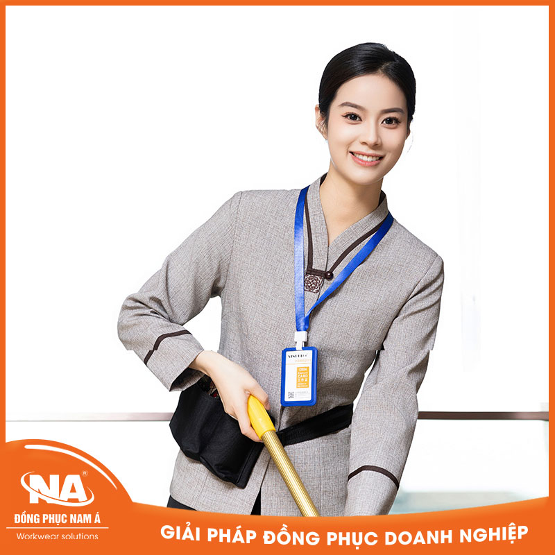 Đồng phục buồng phòng cách tân màu xám NAMA435