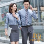 Áo sơ mi đồng phục công sở nam nữ PQ17